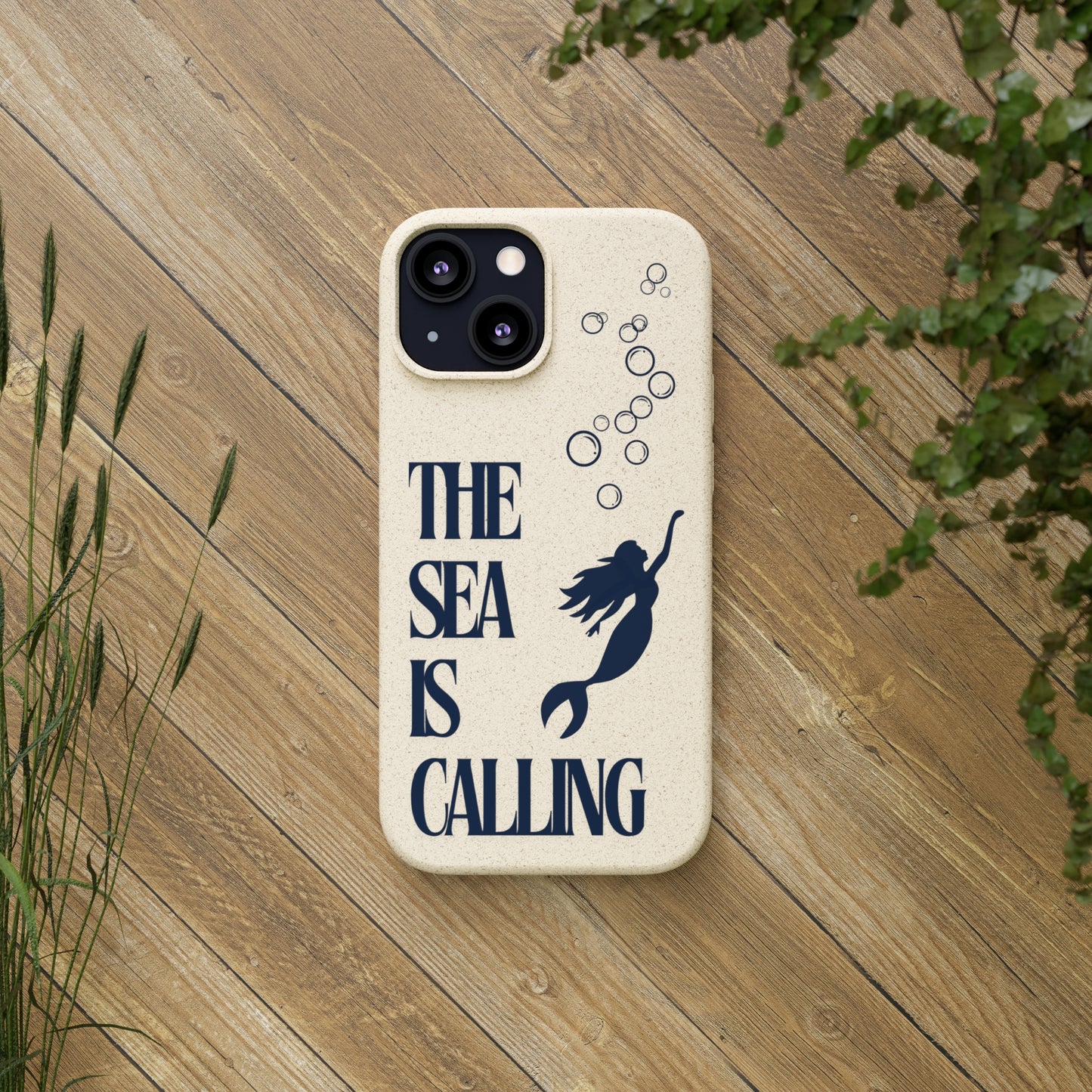 The Sea is Calling Navy Biodegradable Case