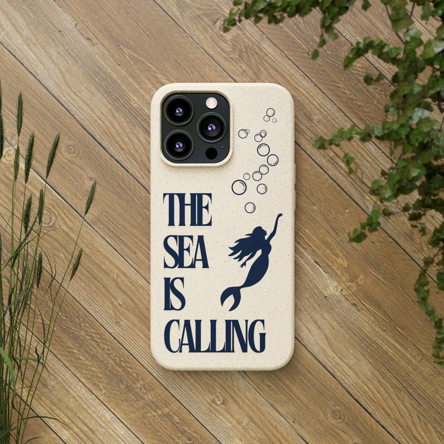 The Sea is Calling Navy Biodegradable Case